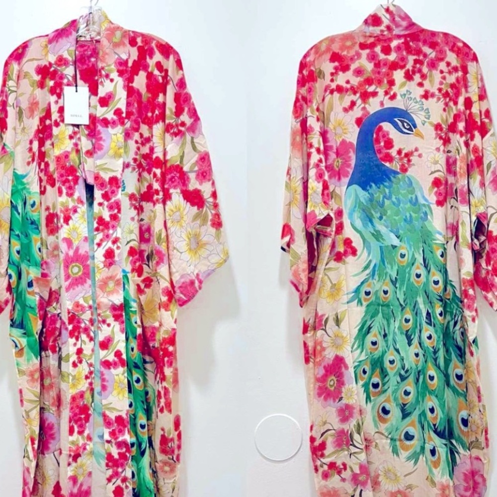 Spell Madame Peacock Kimono - M/L NWT - Picture 4 of 15